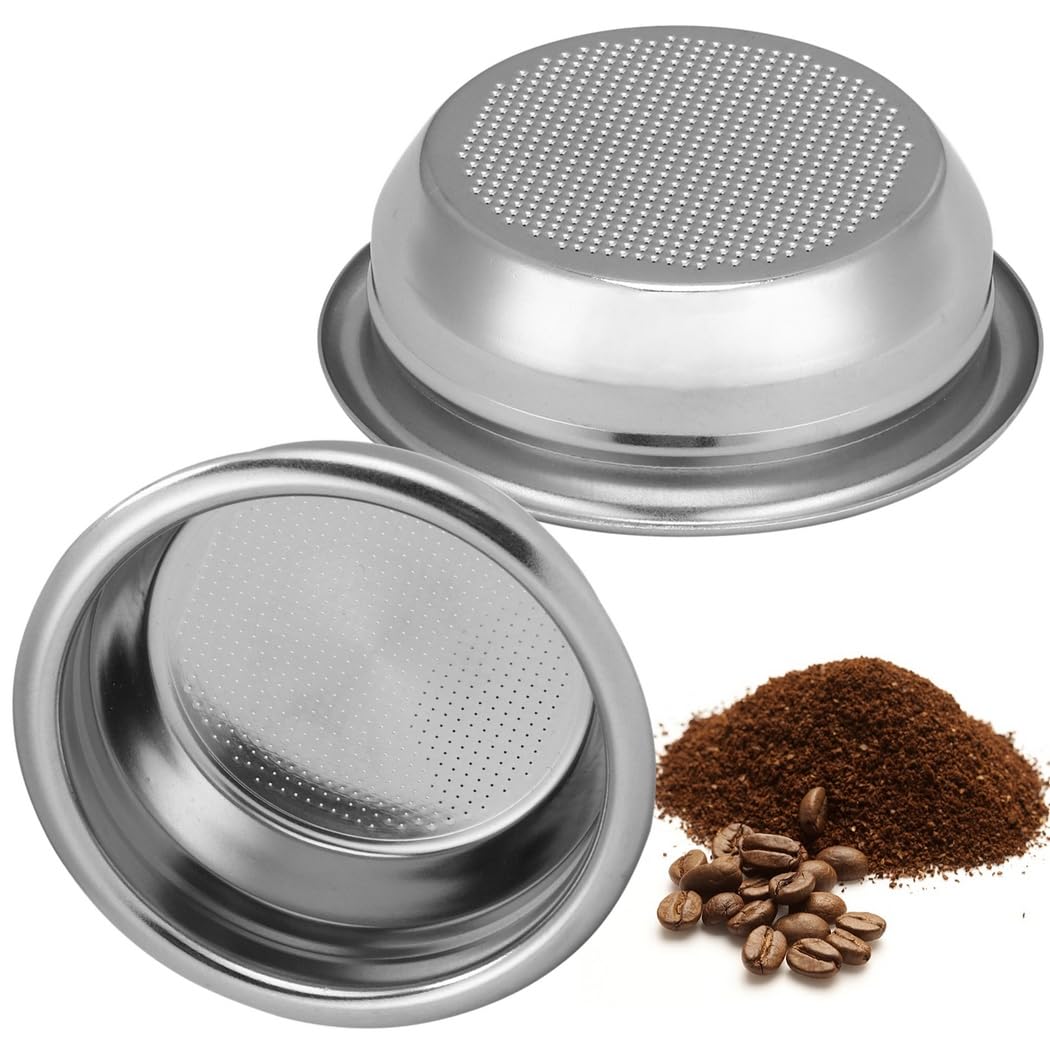 Canasta de café de acero inoxidable de 58 mm y doble taza con diseño duradero