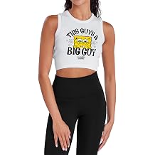 Popfunk Spongebob Squarepants Big Guy Text Lean Women's Sleeveless Crop Top Tank