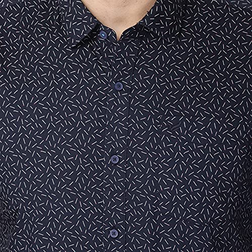 Image of blackberrys Navy Blue Coloured Men Shirt (Size: 40)-ES-SP-PR-Shine-HS # Navy