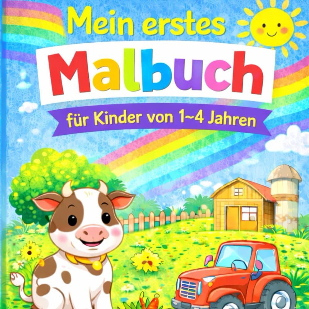 Mein erstes Malbuch: 50 einfache Bilder für kreative Momente, Große Motive mit dicken Linien – perfekt für kleine Hände und erste Ausmalversuche