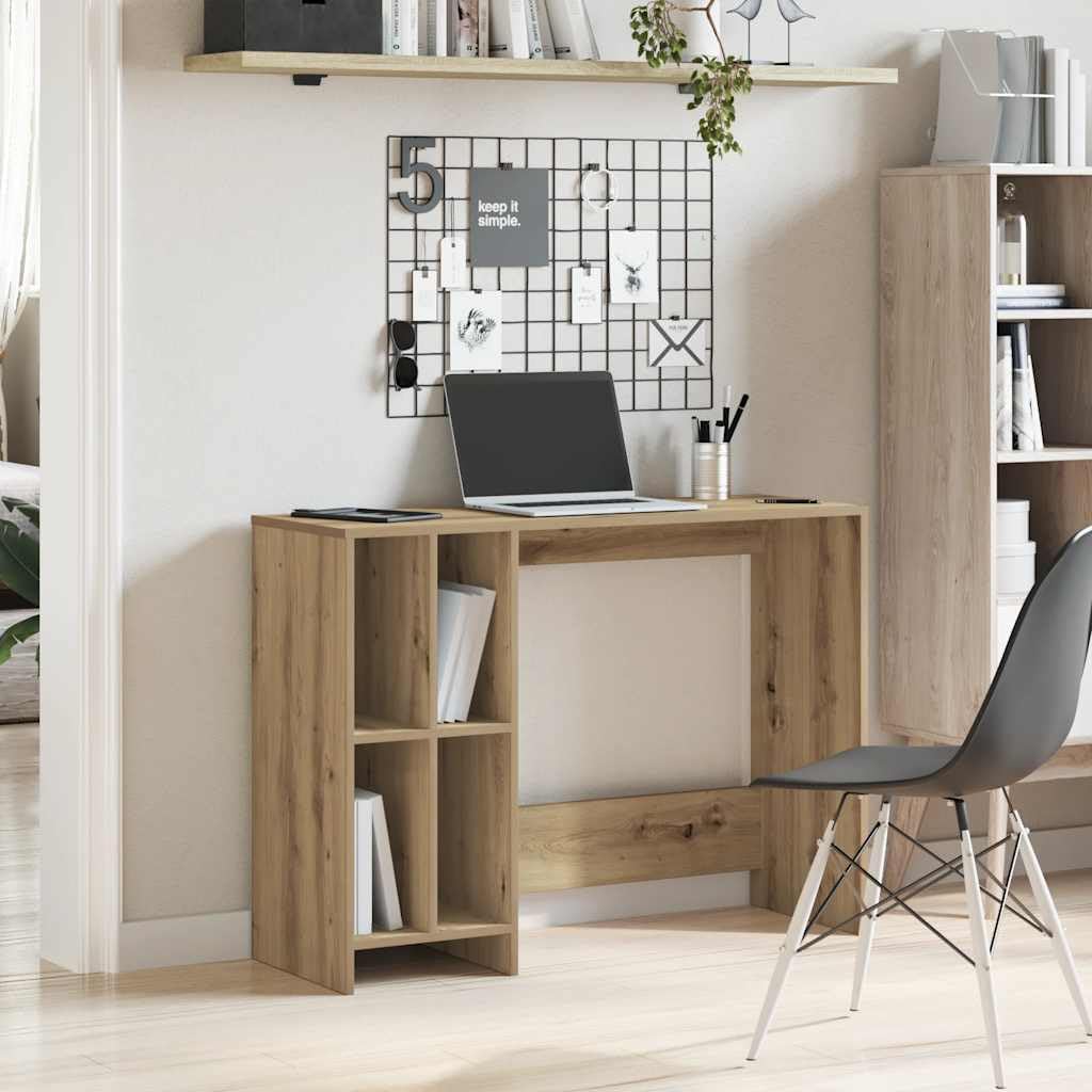 Scrivania Artisan Rovere 102,5 x 35 x 75 cm, robusto legno tavolo da ufficio con 4 scomparti per laptop e forniture per ufficio, ideale per la casa e la camera degli studenti