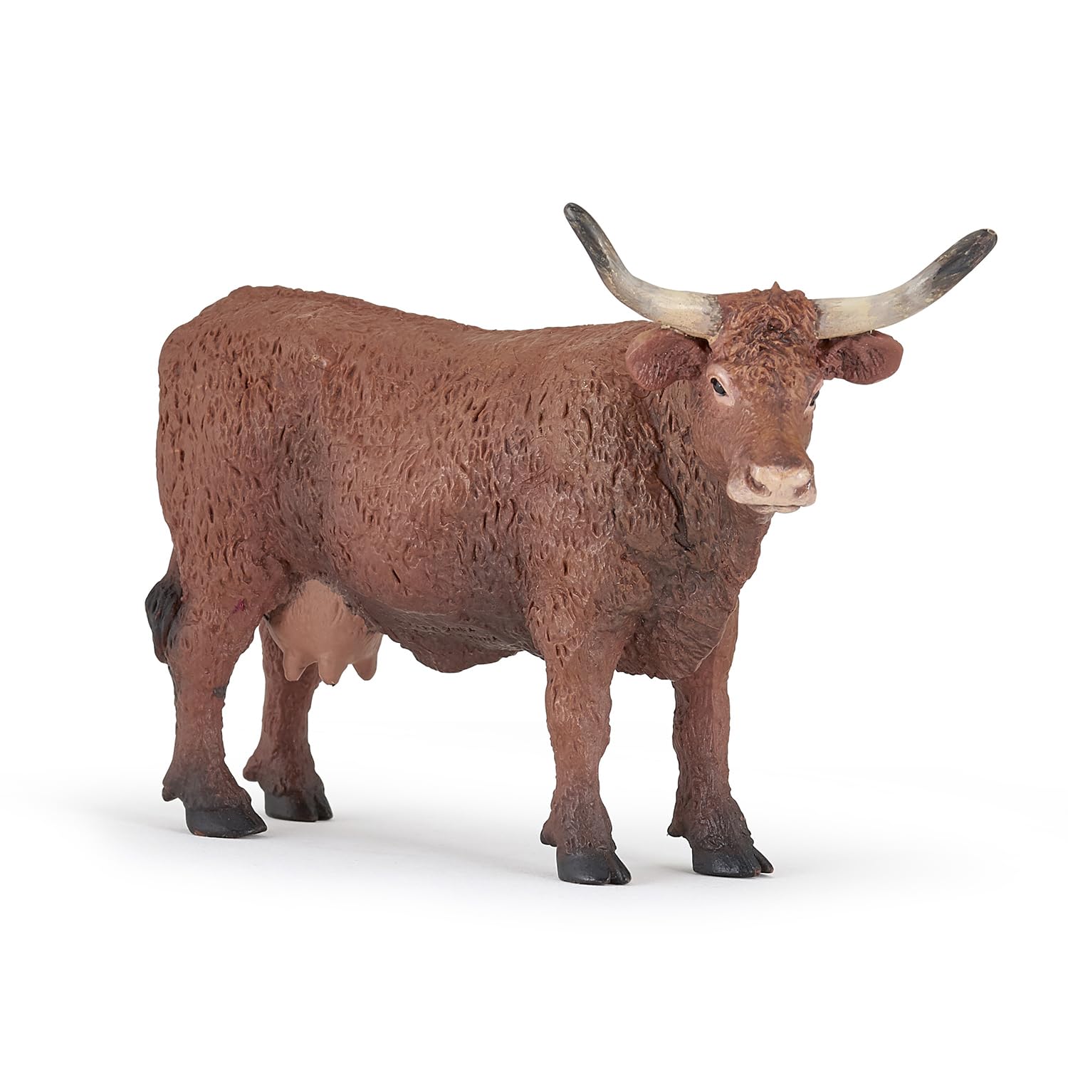Papo - Realistic Salers Cow Figure - Ages 3+ - Farm Life Collection - Educational Play Agricultural World - Gift Idea Toy for Girls and Boys