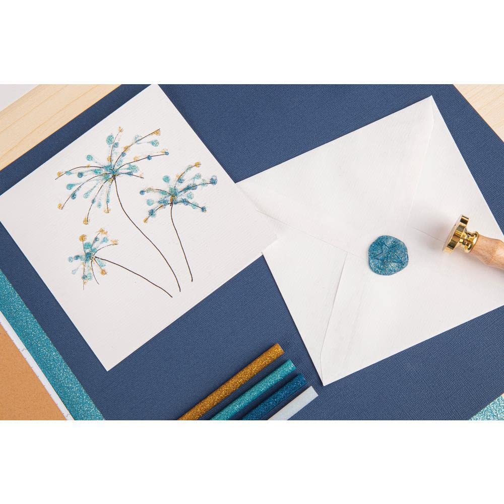 Rayher 334969999 Hot Glue Sticks Glitter/Metallic for Mini Hot Glue Gun (Low Temperature), Length 10 cm, 7 mm Diameter, Gold/Silver/Copper Mixed, Pack of 10