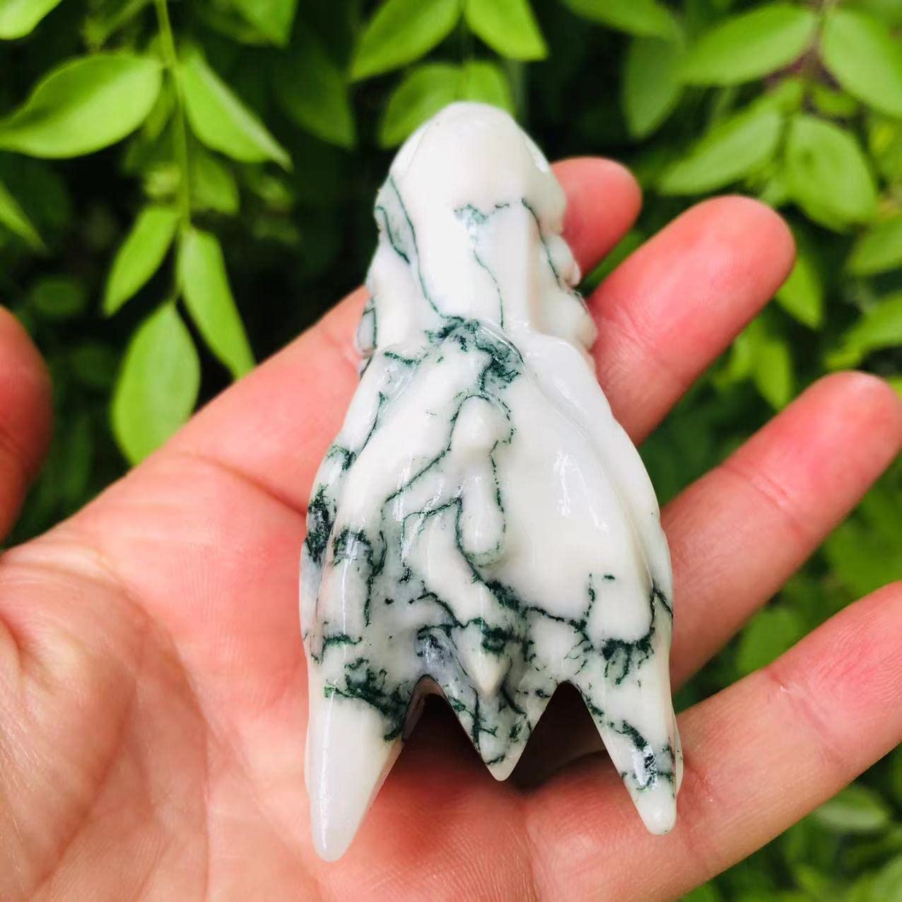 Cristal Natural en Bruto Cristal Natural 7 Chakra Musgo ágata Cuarzo Piedra dragón Calaveras 3 Pulgadas 1 ud.