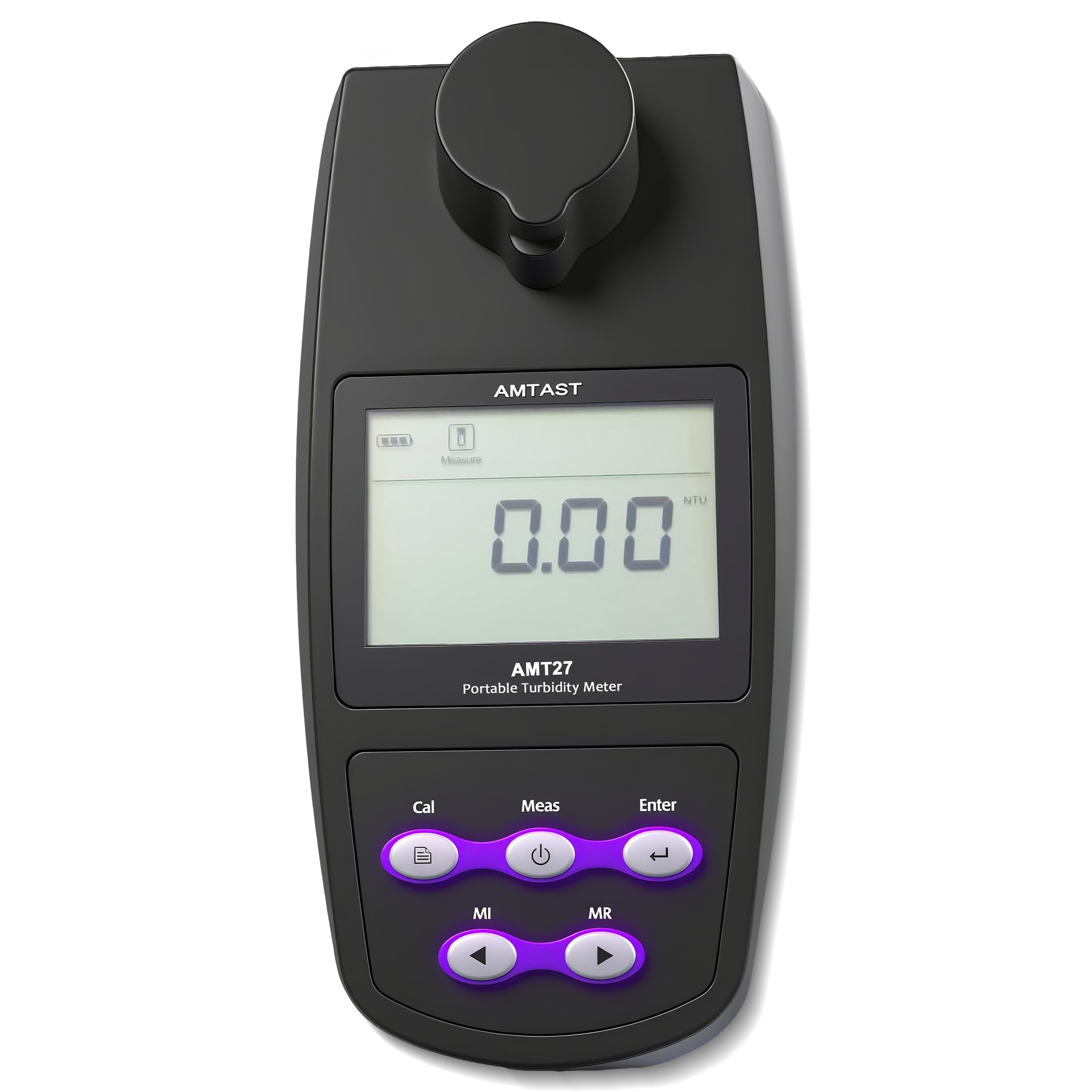 Digital Turbidity Meter with Ranges (0~1100 NTU/FNU, 0~275 EBC, 0~9999 ASBC) Handheld Turbidity Tester with Single & Continuous Modes Turbidity Gauge for Lab Water Treatment (Model AMT27)