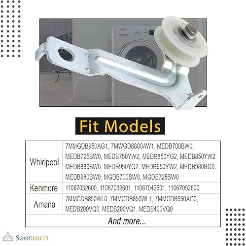 Miniatura 2 de Seentech W10547292 Polea tensora de secadora - Pieza de repuesto compatible con secadores Whirlpool, Admiral, Estate, Inglis, Kenmore - Reemplaza: