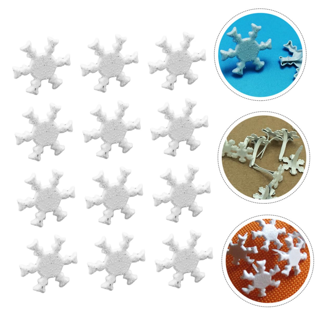 Abaodam 300 pcs Party Snowflake Small Embellishment Supplies Art Wedding Snowflakes Decoration Fasteners Brads Mini Mm and Shape Winter Craft Brad Card DIY Projects Pearl Making