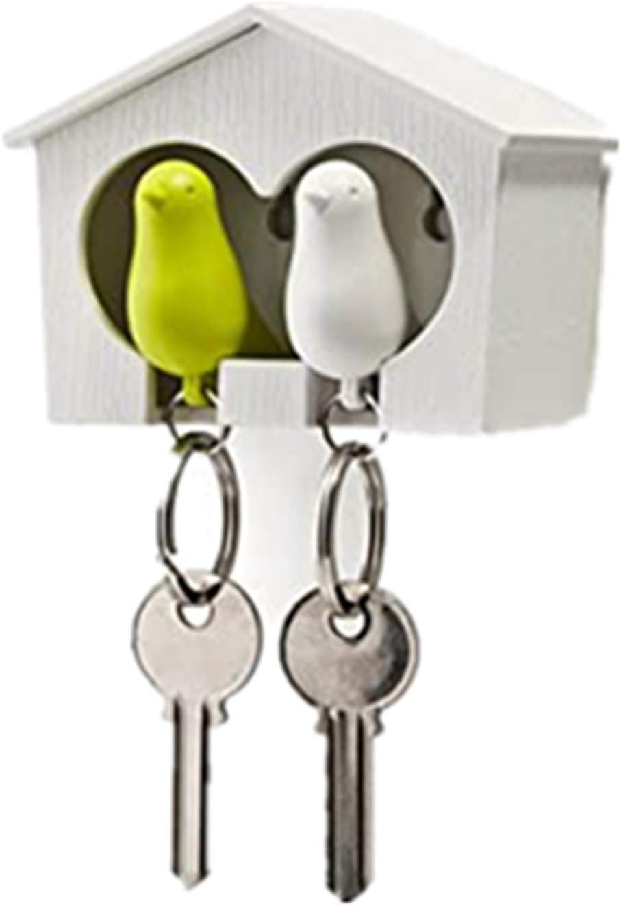 TOPWAYS Novelty Duo Sparrow Bird House Keychain and Sparrow Birdkey