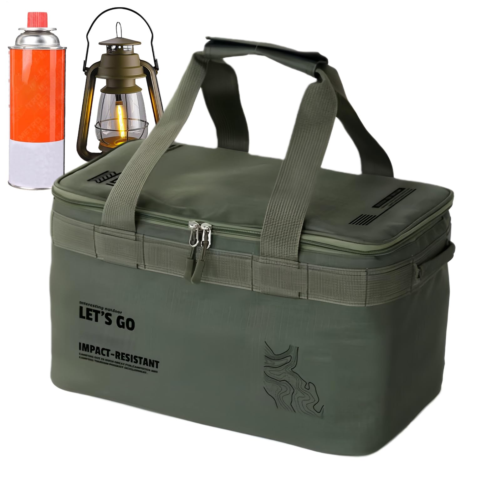 Camping Storage Bag | 22L Portable Camp Cookware Storage - Utility Tote Organizer | for Hiking Backpacking Picnic Barbecue Kayaking Outdoor Gear Utensils