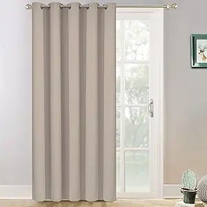 Yakamok Curtain, Wide Thermal Blackout Panel, Sliding Door, Natural, 70 x 84, 1 Panel