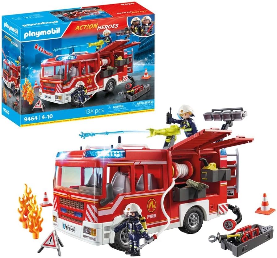 PLAYMOBIL City Action 9464 Feuerwehr-Rüstfahrzeug mit Licht und Sound, Ab 5 Jahren