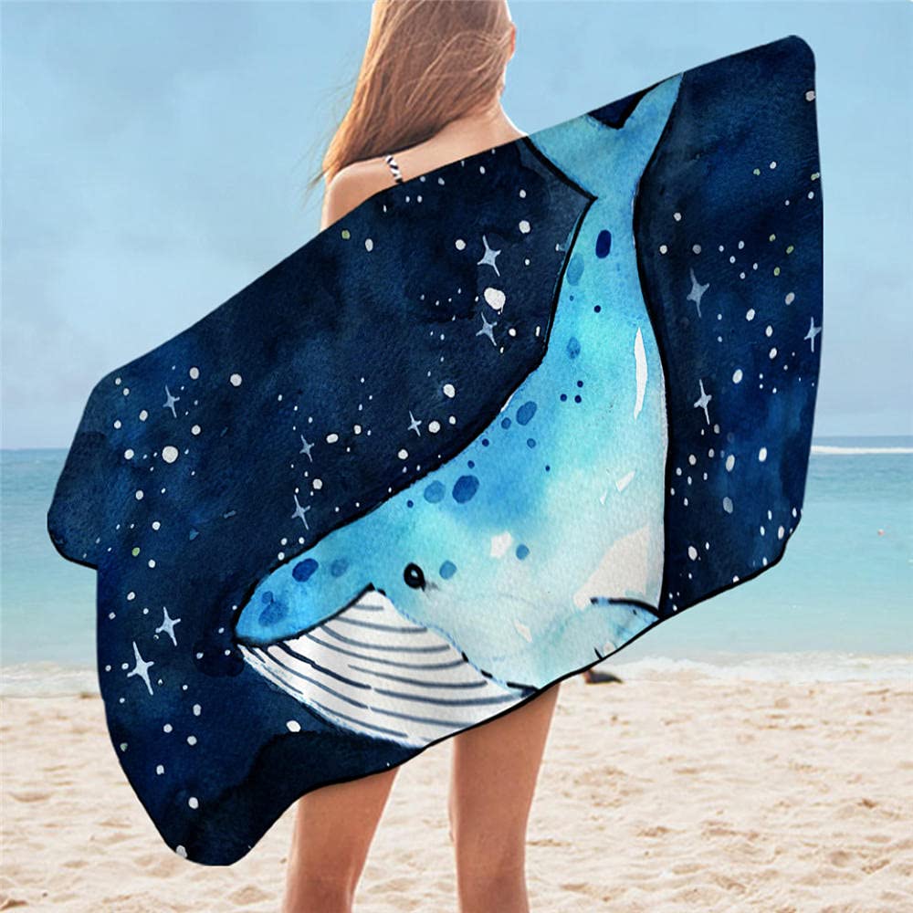 Serviette de plage orque en microfibre 75x150 cm pour la baignade d'été