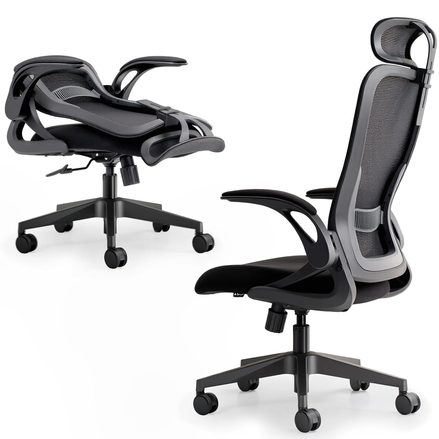Tervo Model U Folding Office Chair for Small Spaces Gaming Chair for Adults Kids Ergonomic Mesh Computer Chair