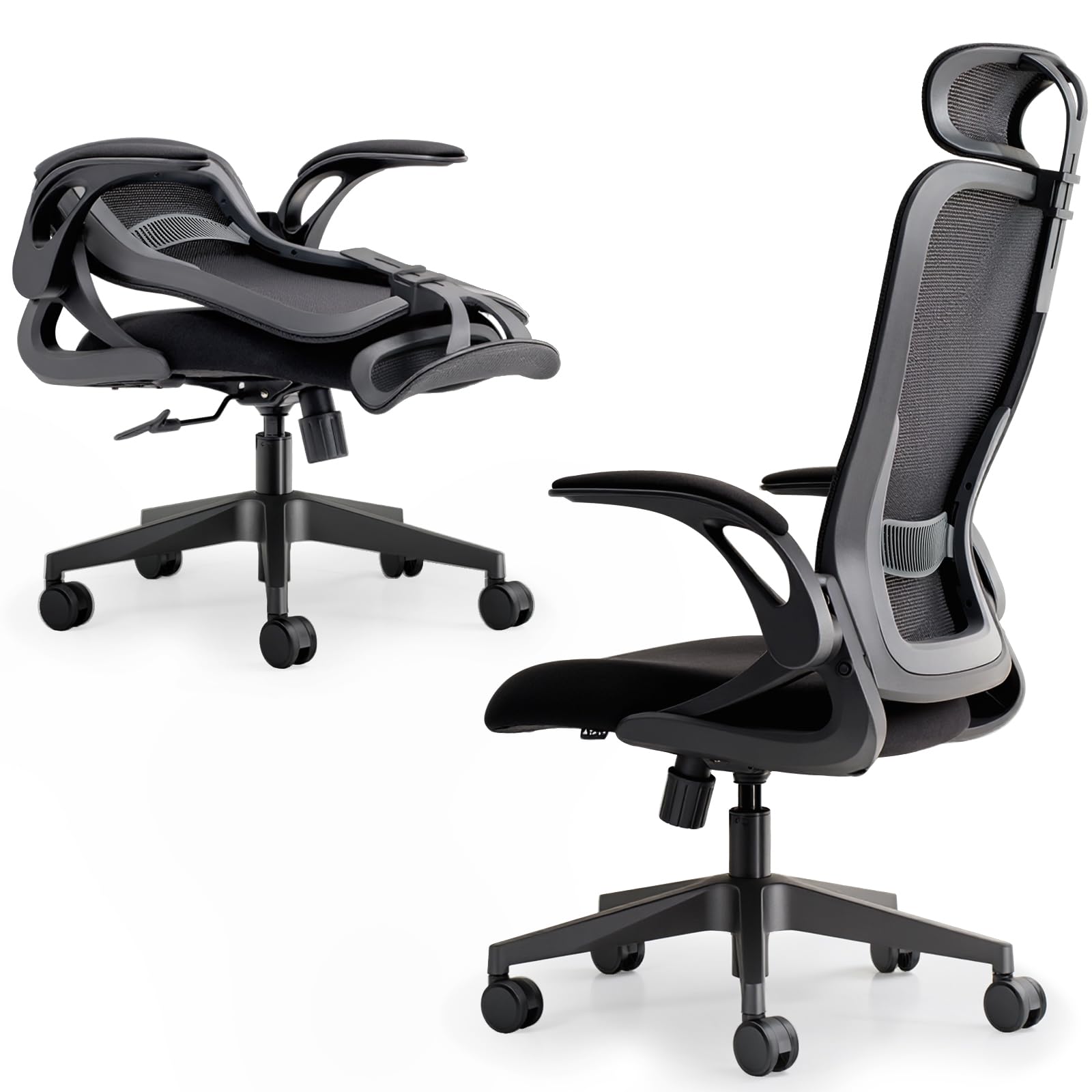 Tervo Model U | Sedia da ufficio pieghevole per piccoli spazi | Sedia da gioco per adulti e bambini | Sedia da computer ergonomica in rete per la camera da letto