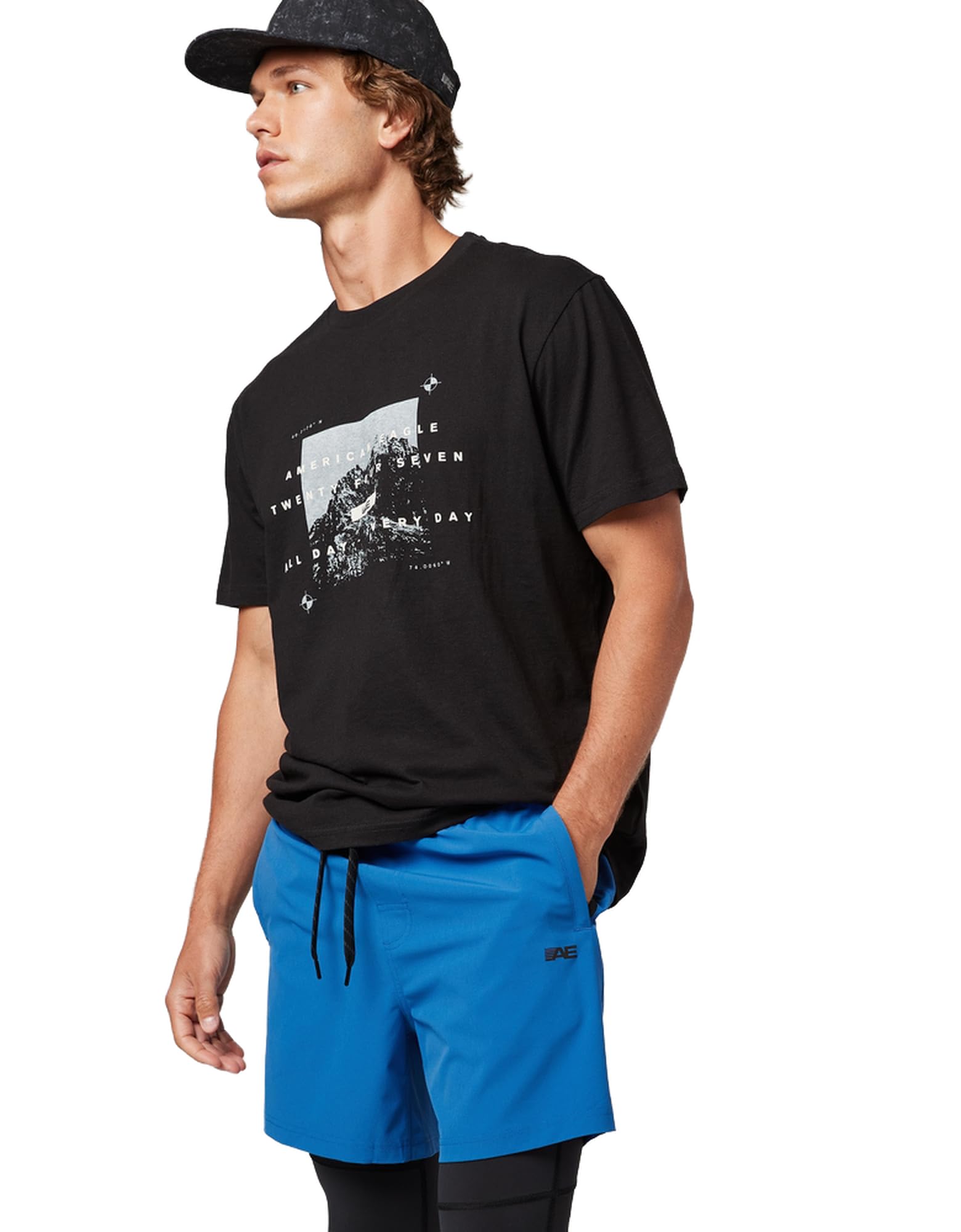 American EagleMens U-4134-7520-423 24/7 Training 6" Short