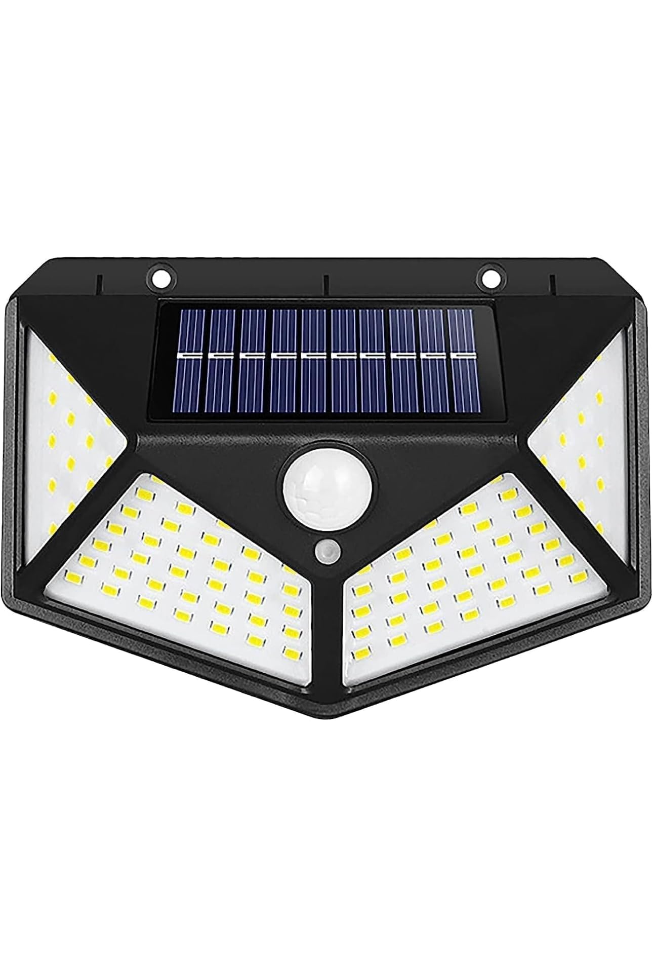 FIND STUFF 100 LED Solar Wall Light with 5.5V Panel BIS Approved 800mAh Battery 120° Wide Angle Wireless Motion Sensor IP44 Rated Security Lamp for Yard Fence Decor (1Pc, Cool White)-image-6