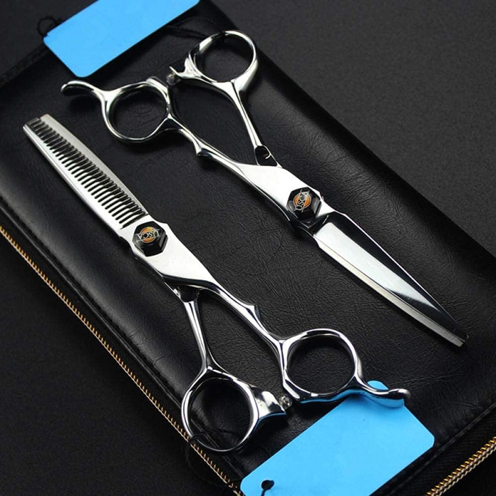 Ciseaux amincissants et de coupe de cheveux en acier 440c argent