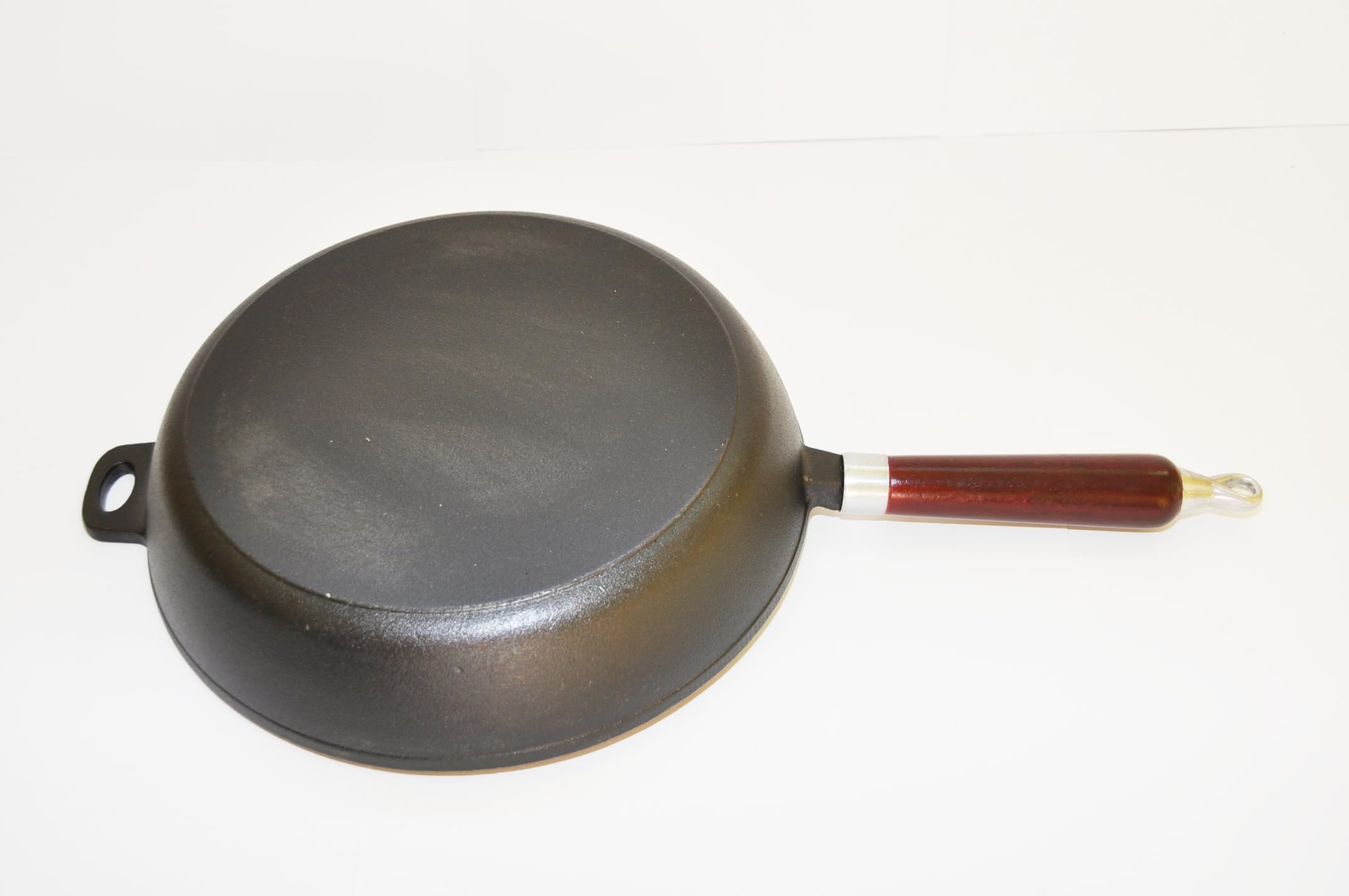 Generisch Padella in ghisa 28 cm di diametro sfuggente con manico in legno