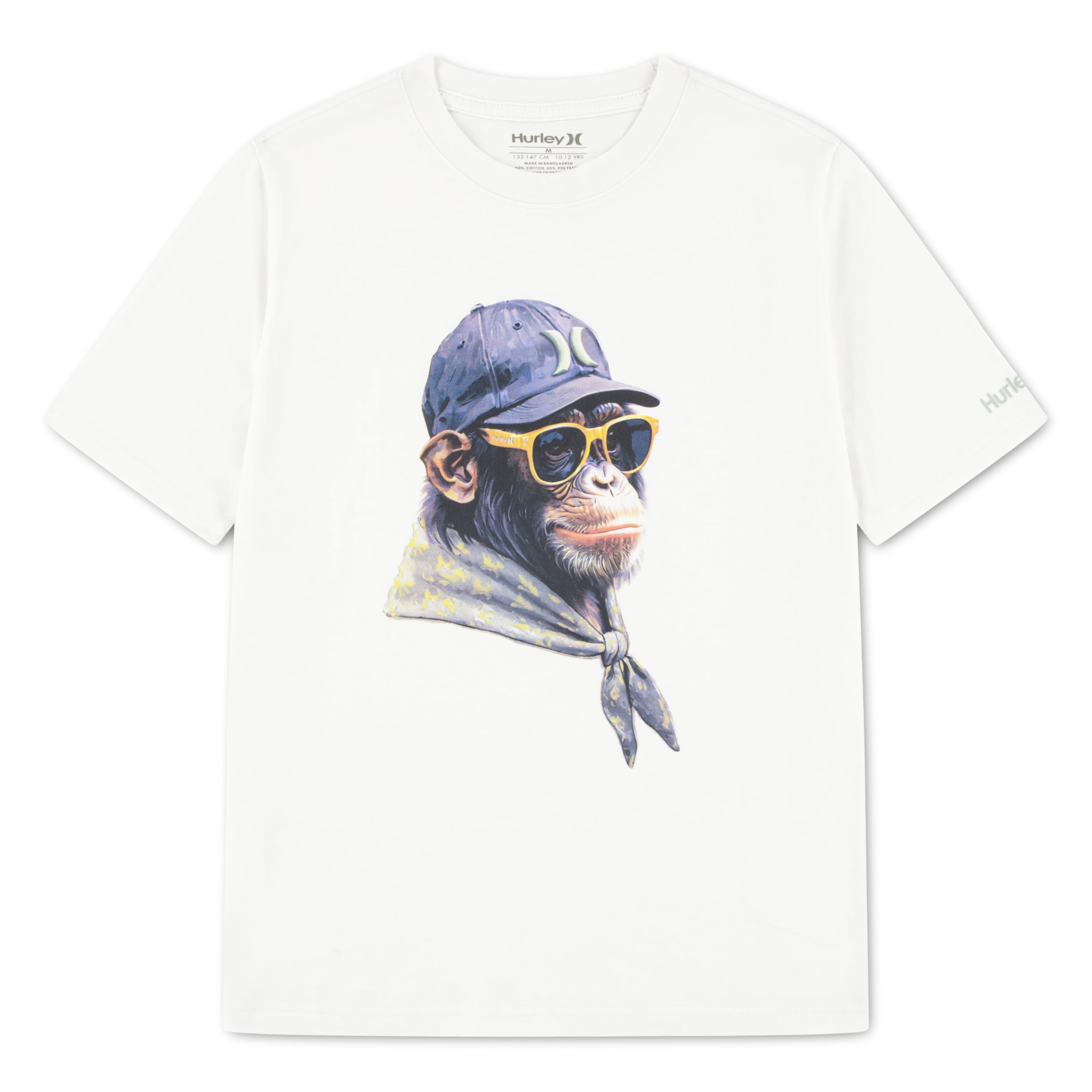 Hurley Boys White Graphic T-Shirt Short Sleeve
