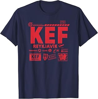 Vintage Reykjavik KEF Airport Code Travel Day Retro Tag T-Shirt