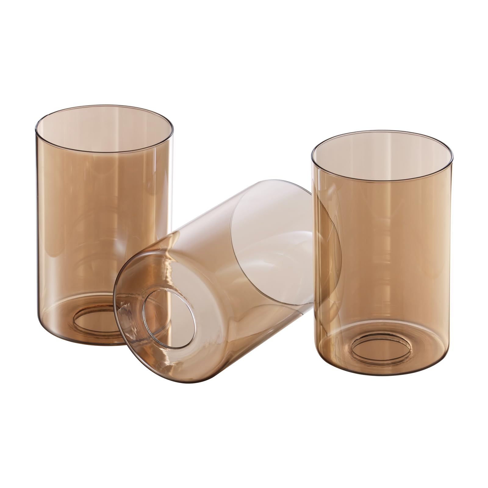 Photo 1 of ***Clear square shaped*** 3 Pack Amber Glass Lamp Shade Replacement Globe & Shade for Light Fixture, 3.94in Diameter 5.9in Tall, E26 Base 1-5/8 Inch Fitter, Cylindrical glass lampshade ***STOCK IMAGE FOR SAMPLE***