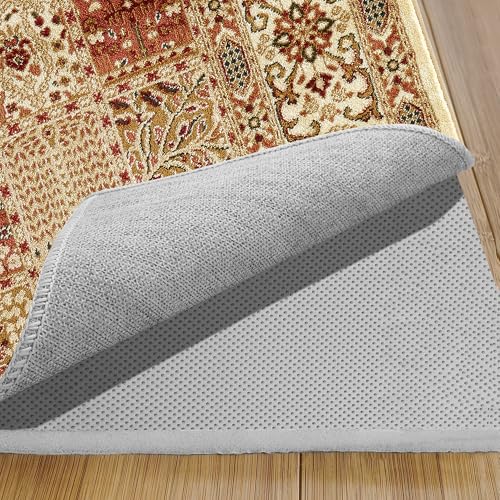 HOMBYS Ultra-Thick 0.6 Memory Foam Rug Pad 5x7 ft Non-Slip Carpet Gripper Pad Waterproof Rug Cushion for Hardwood Floors Kitchen Bathroom Easy Trim & No Adhesive Keep Rugs in Place and Safe