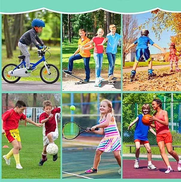 Miniatura 8 de MINILUJIA Rodilleras suaves y transpirables para niños, mangas elásticas antideslizantes de esponja, flexibles para niños, rodilleras protectoras de