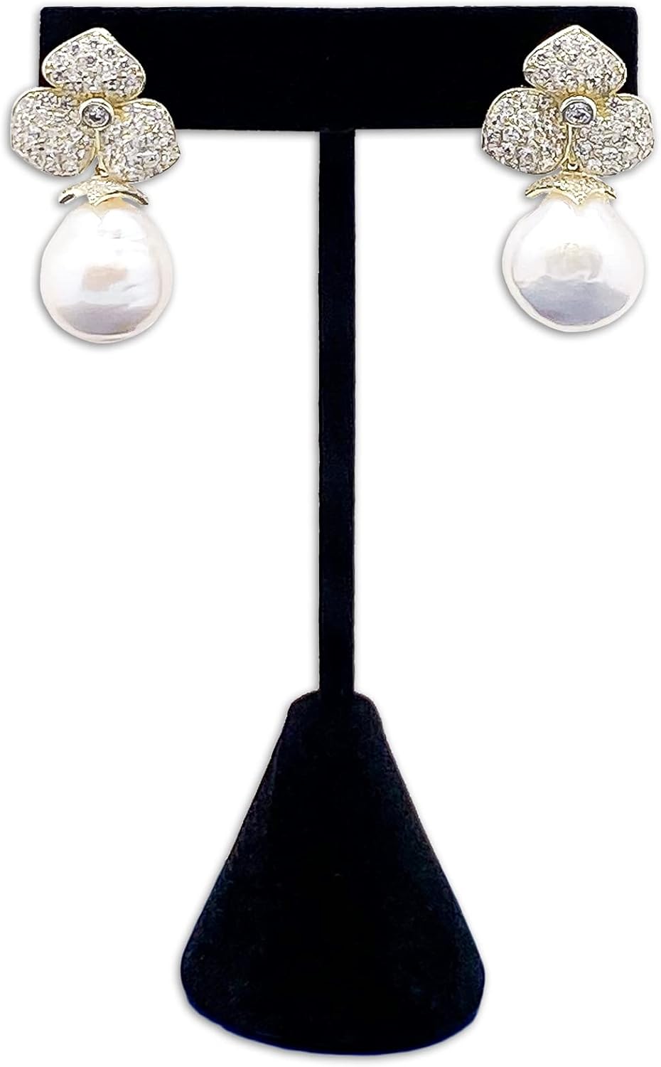 TheDisplayGuys - 4-3/4" T-Bar Jewelry Display Tower - Black Velvet - Earrings Holder/Bracelet Stand (Single)