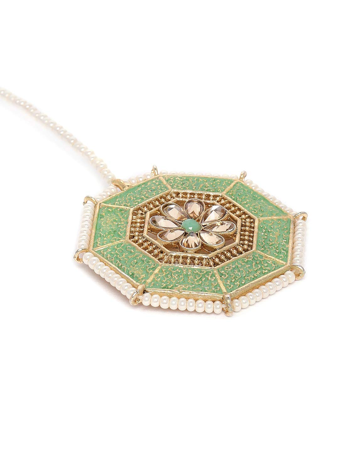Meenakari Ethnic Stud Earring & Maangtikka Set For Women