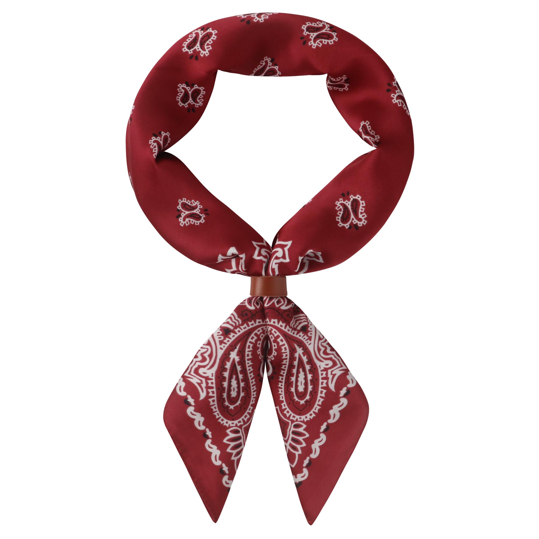 27.5 Inches Square Silk Feeling Neck Scarf for Men Necktie Silk Bandanas Pocket Square Cowboy Scarves
