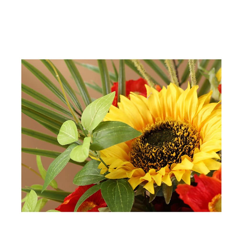 Künstliche Blumen Sonnenblume künstliche Blume mit keramischer Vase for Heim-Blumen-Anordnung Dekor Hochzeits-Party-Seidentuch gefälschte Blumen-Set Künstliche Blumen wie Echt (Color : B)