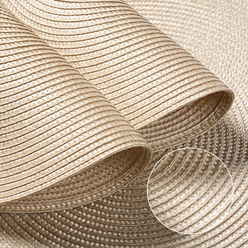 Funwheat Round Braided Placemats Set Of 6 Table Mats For Dining Tables Woven Washable Non-Slip Place Mats 15 Inch Wedding Birthday (Ivory, 6Pcs) #TOP2