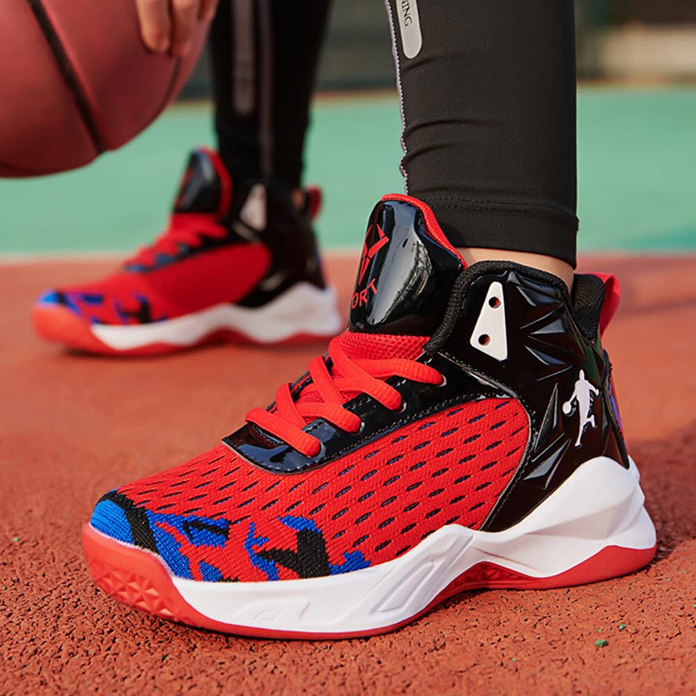 Zapatillas de Baloncesto para Niños Transpirable Zapatillas de Deportivas Moda Zapatos de Baloncesto Antideslizantes Zapatillas de Bsquetbol Aire Libre Ligeras Zapatos de Running