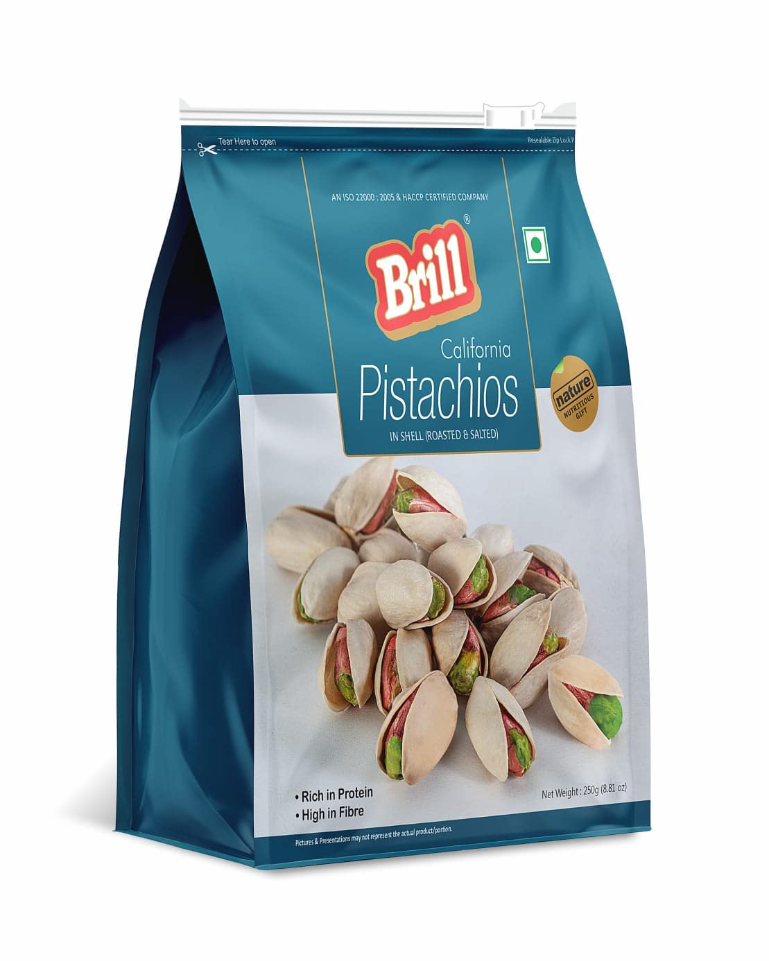 Brill Roasted & Salted California Pistachios 250g | Pista Dry Fruit | Tasty & Healthy | High in Protein & Dietary Fiber | Gluten Free & Low Calorie Nuts (B0BHJ3RKVH) Amazon Price History, Amazon Price Tracker