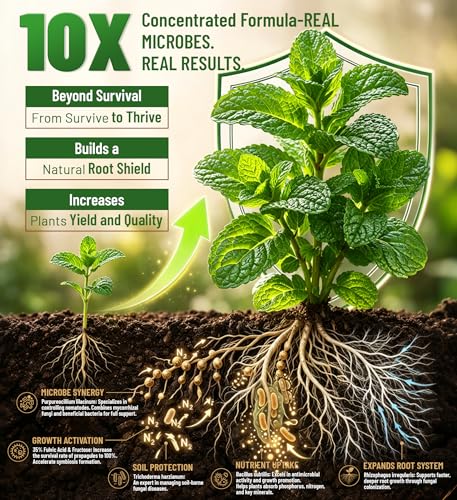 HERDEMIA Mycorrhizal Fungi Inoculant with Trichoderma & Beneficial Bacteria, 10X Concentrated Soil Activator for Stronger Roots, Bigger Growth & Higher Yields, Organic Mycorrhizae for Plants (8oz) — view 2