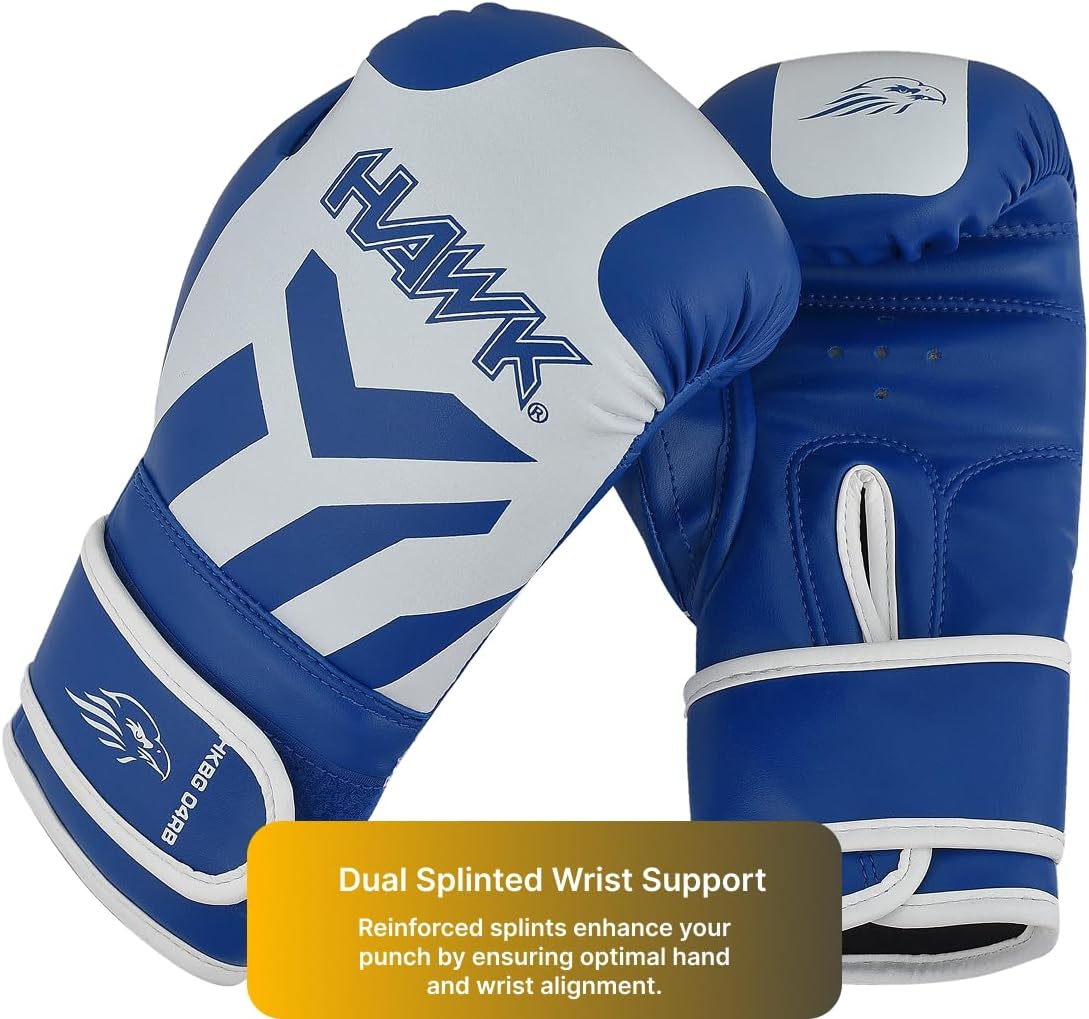 Kids Boxing Gloves – Hawk Youth 4oz, 6oz, 8oz for Boys & Girls | Maya Hide Leather Sparring Gloves for Boxing, Kickboxing, MMA, Muay Thai, Punching Bag | Comfortable & Durable