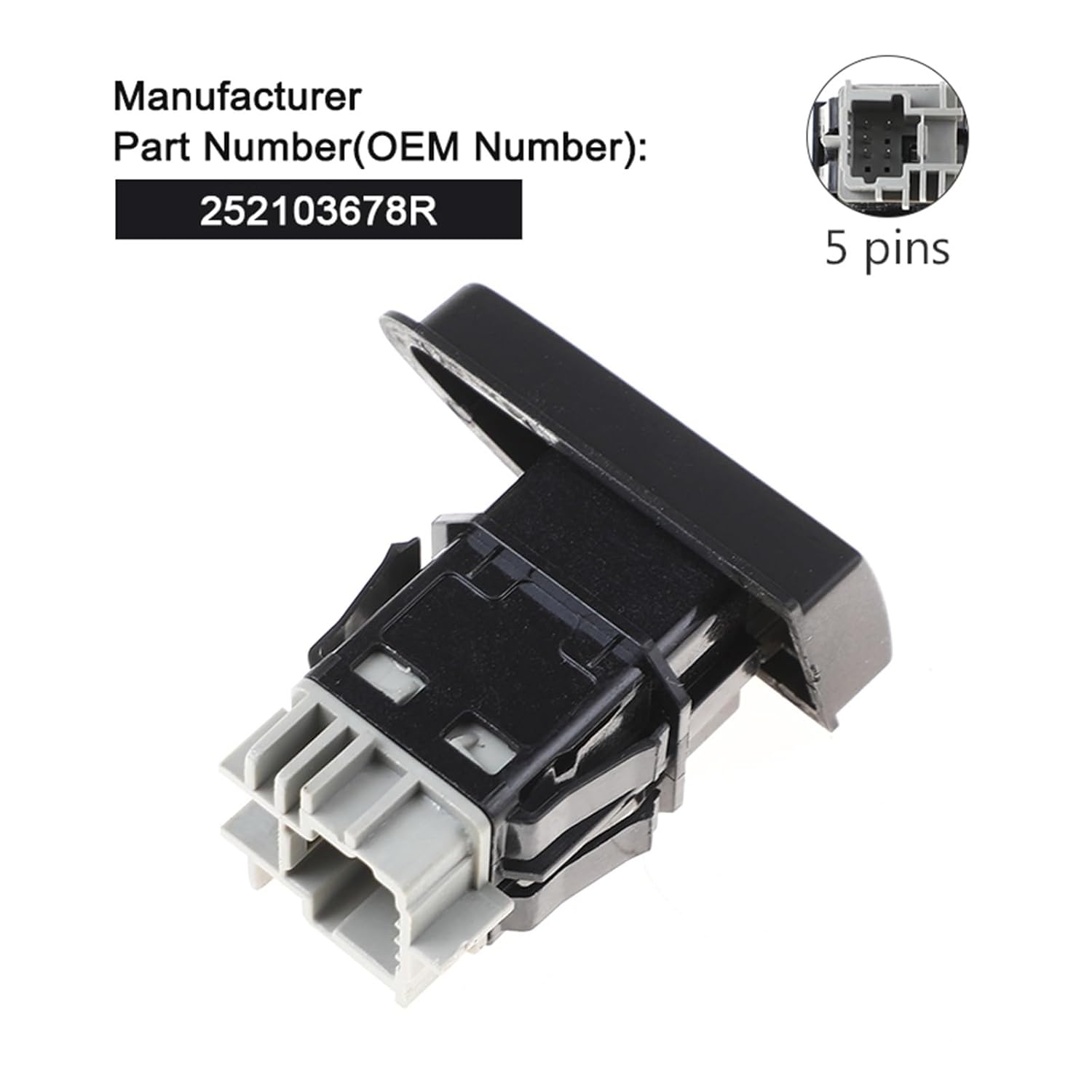 252103678R 25210-3678R Car Central Door Lock Switch Button Compatible with Renault Clio MK4 Captur Dacia Duster Zoe 2010-2017