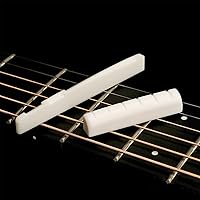 Vista 3 de Blisstime 2 Sets 4pcs 6 String Acoustic Guitar Bone Bridge Saddle and Nut Made of Real Bone