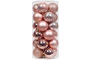 24Pcs Christmas Balls Assorted Pack, Thickened Shatterproof Sphere Electroplated Xmas Tree Hanging...