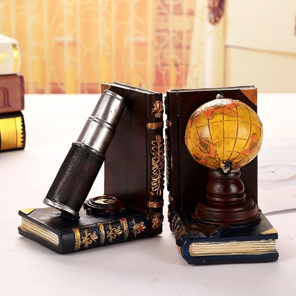 Buchstütze American Retro Globes Bookends Buchenden Harzbücher Seien Sie Studieren Dekorationen Ornamente Organisieren Buchungsbüro eingerichtet Schreibtisch Dekorative
