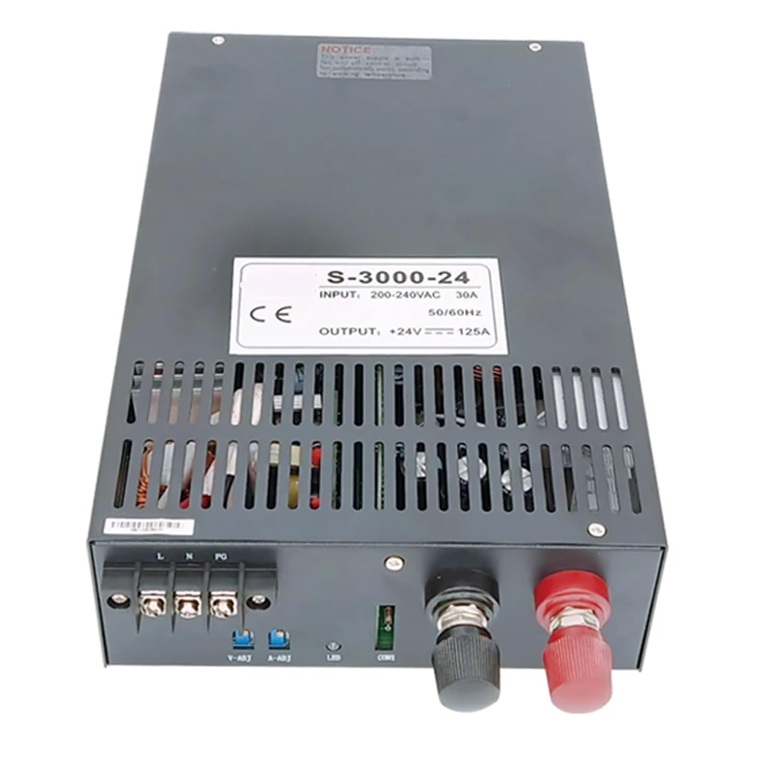 1pcs 3000W Switching Power Supply with Display Screen AC-DC Voltage Current Adjustable 0-24V 36V 48V 50V 60V 72V 80V 90V 100V(100-130vac,0-150V_3000W)
