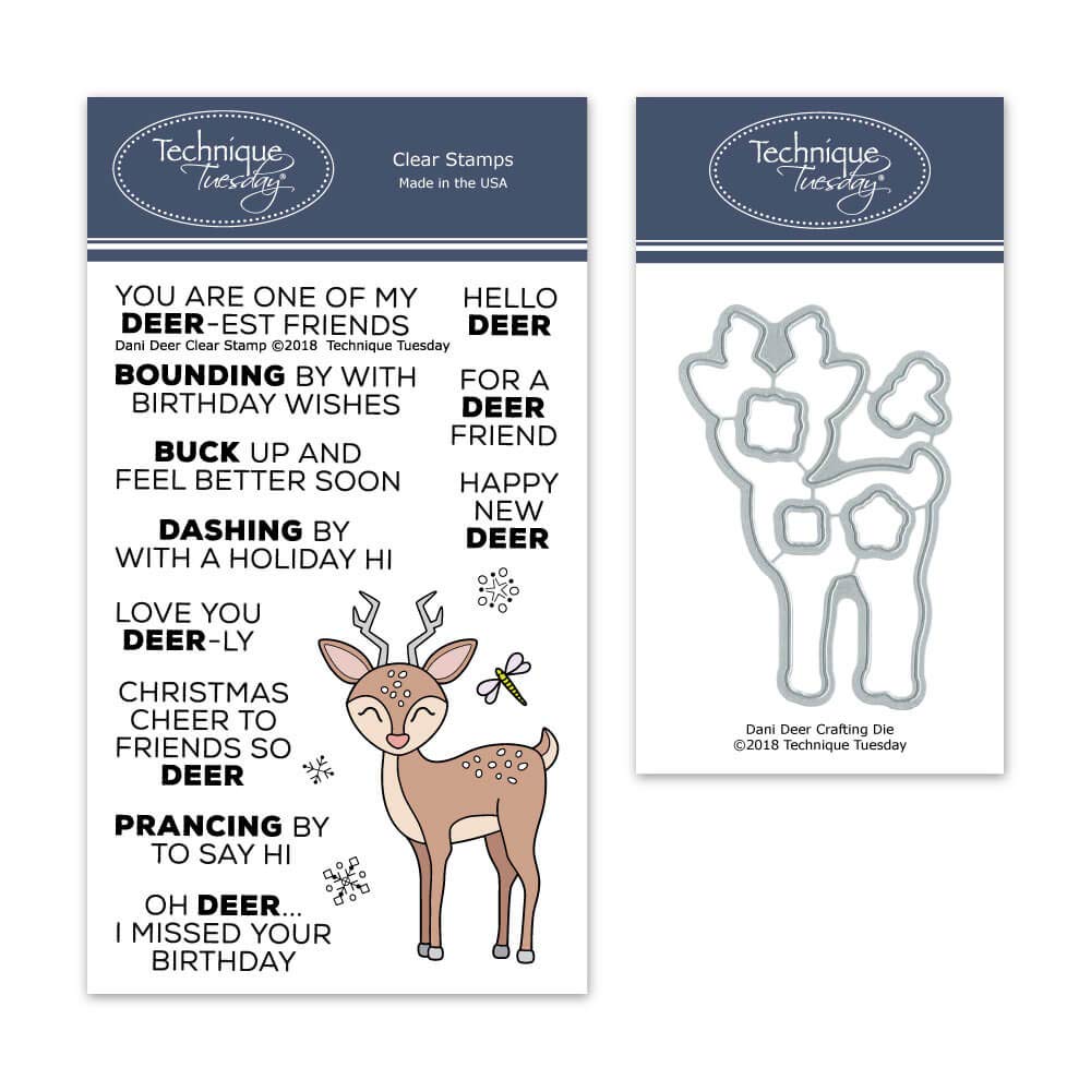 Matrices de découpe et tampons animaux Dani The Deer haute précision