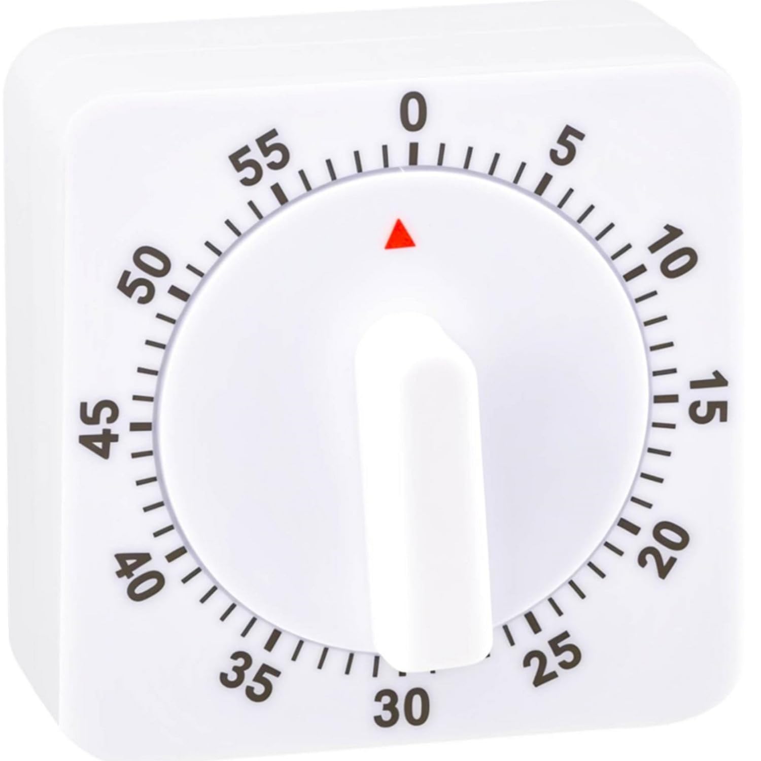 Bobozhong White Mechanical Kitchen Timer, 60-Minute/1 Hour Wind Up Countdown Timer, Square Egg Timer With Loud Alarm Reminder For Cooking Baking Boiling Exercise Study Home School,