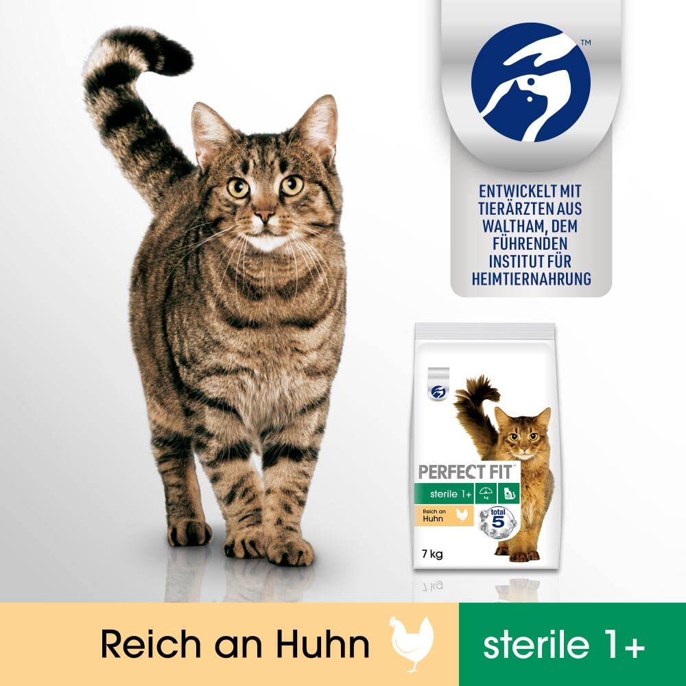 PERFECT FIT Katze Beutel Sterile Adult 1+ mit Huhn 3 x 2,8kg