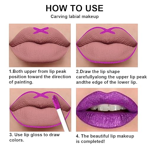 Miniatura 365 de evpct Juego de 3 lápices labiales líquidos de color oscuro, color rojo, verde esmeralda, mate, 24 horas, de larga duración, impermeable, a prueba