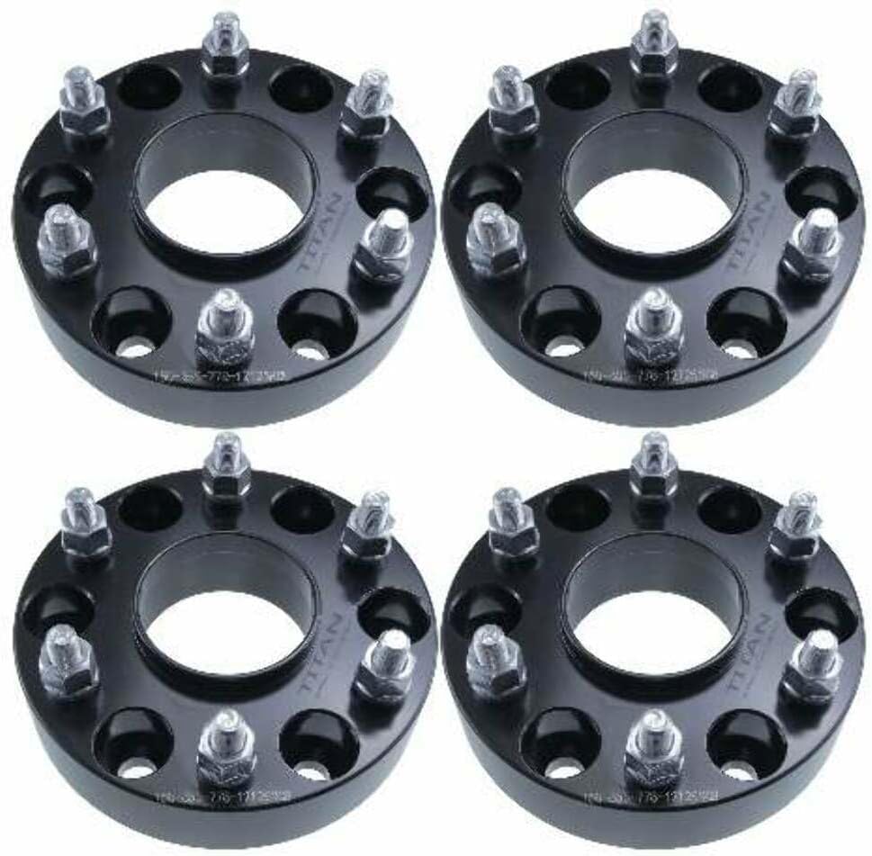 1" 6x5.5 Hubcentric Wheel Spacers - Fits Infiniti & Nissan Trucks SUVs - 1 Inch (25mm), 6x139.7, 77.8mm Hub, 12x1.25 Studs - Set of 4 - Black