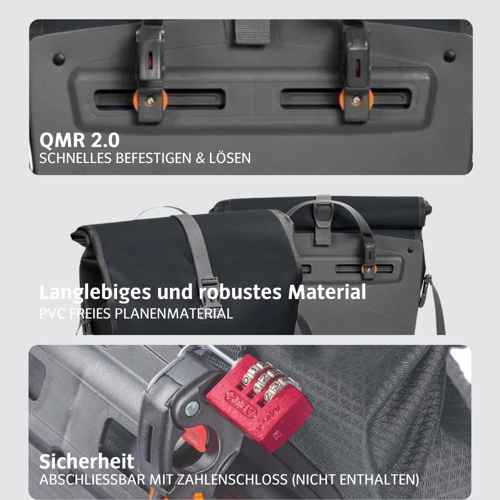 VAUDE Aqua Back Single – torba rowerowa – 1 torba na tylne koło (24 l) – wodoszczelna – Made in Germany
