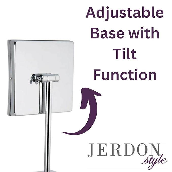 Espejo de maquillaje de mesa Jerdon con luz LED y aumento 5X, 8 x 8 pulgadas miniatura 4