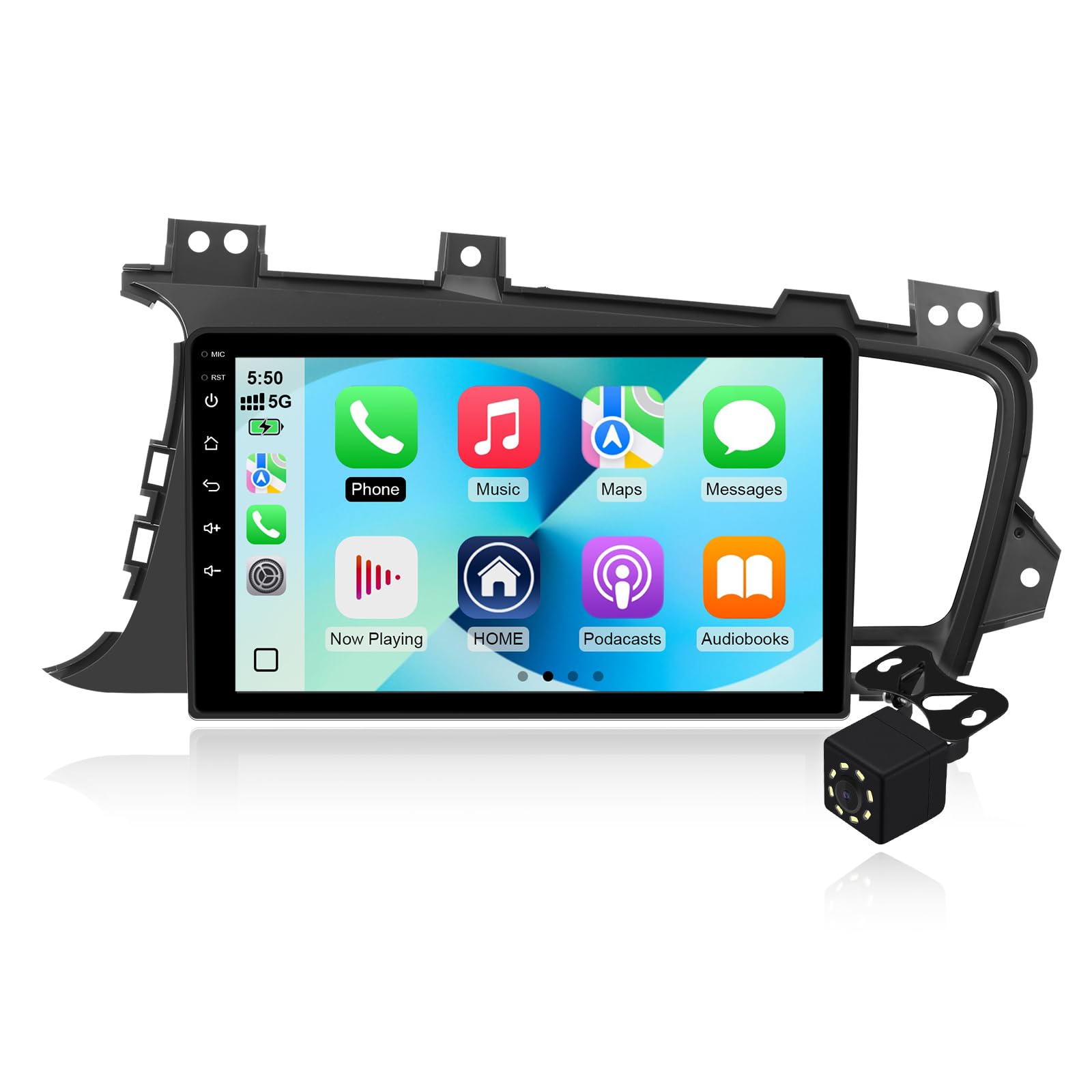 Photo 1 of 2+64G Android 14 Double Din Car Stereo for Kia Optima K5 2010-2013 with 9 Inch Touchscreen, Wireless Carplay/Android Auto, GPS, Bluetooth, FM/AUX-in, Steering Wheel Controls, Backup Camera
