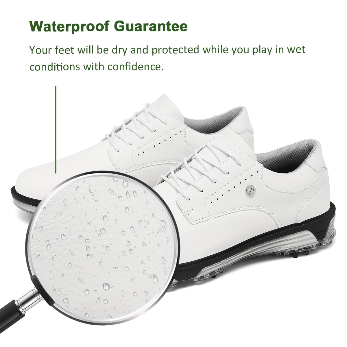 ULTIANT Mens Golf Shoes Traditions Spikeless Waterproof White